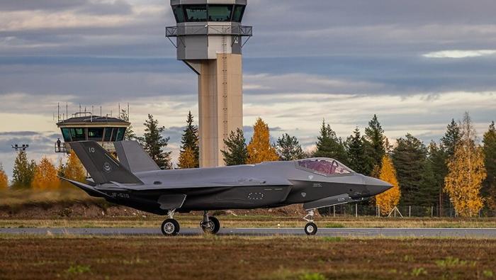 F-35A lands in front of control tower, Finland 