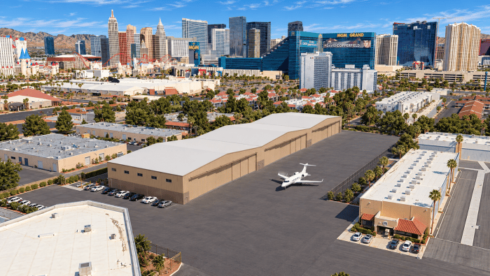 Artist rendering of planned new hangars at KLAS