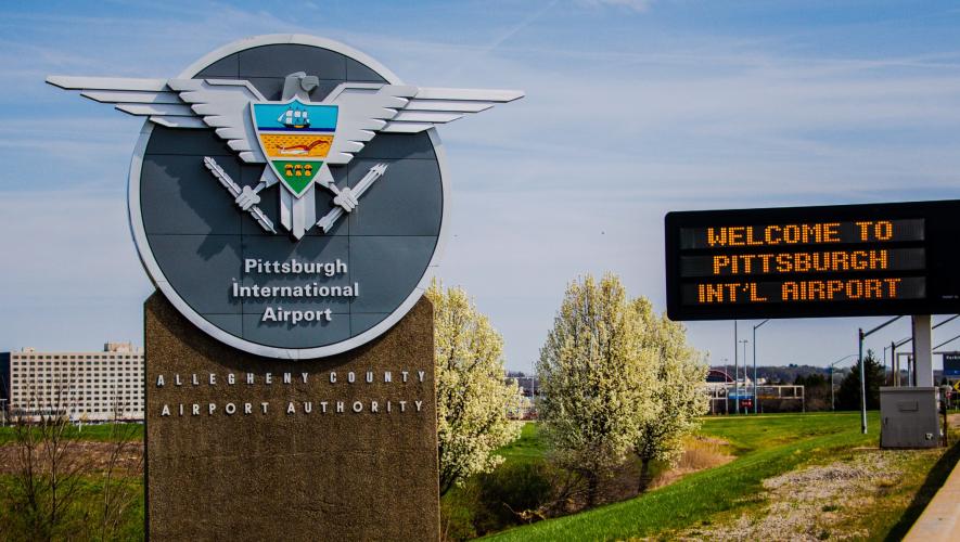 Pittsburgh International Airport sign