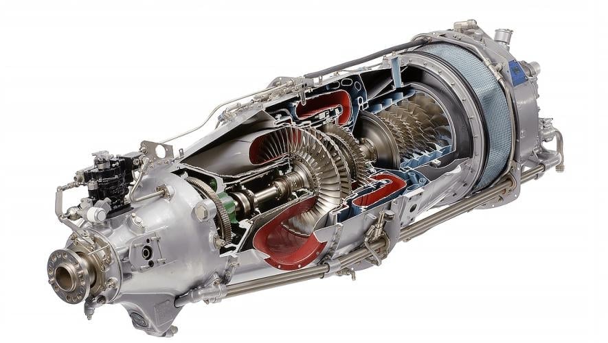 Schematic of PWC PT6A turboprop engine