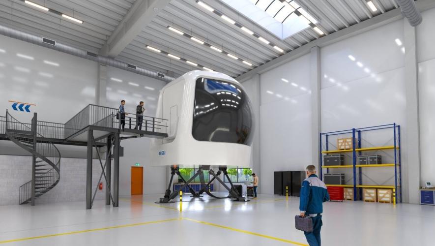 Airbus H135/145 Reiser simulator in hangar 