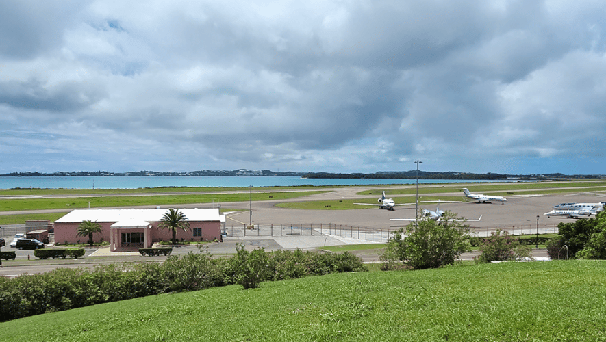 The Atlantic Aviation FBO at L.F. Wade International Airport on Bermuda