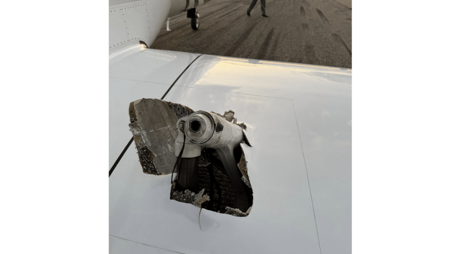 Image from NTSB report showing right wing damage