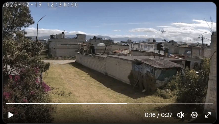 Screengrab from a video posted to X showing the aircraft's aggressive left bank moments before the crash