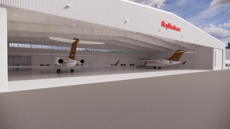 artist rendering of Sky Harbour hangar