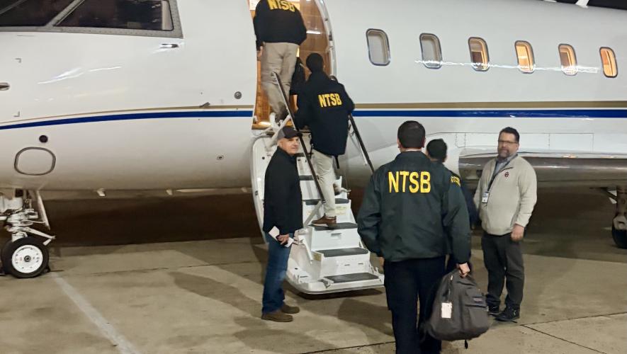 NTSB investigators board a plane to North Carolina to investigate the Citation II crash