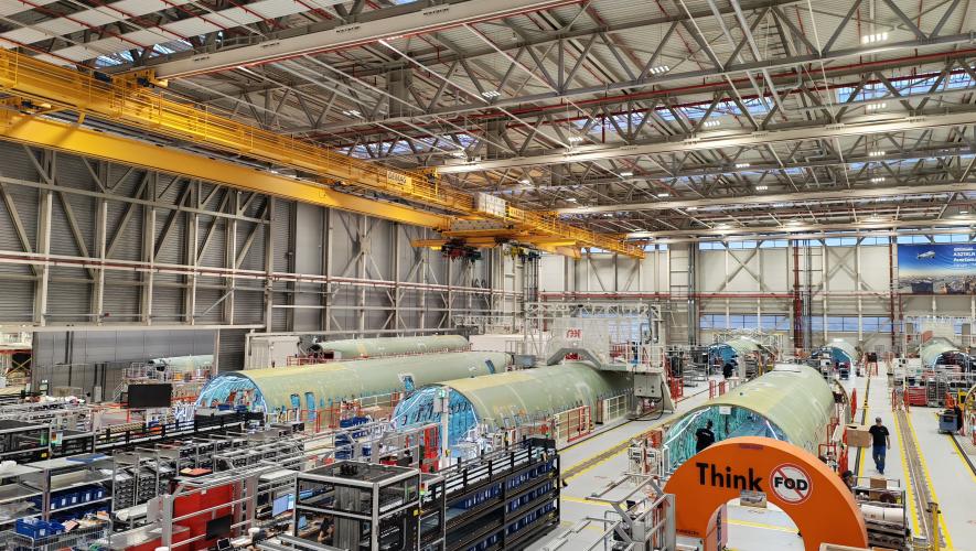A321XLR production line in Hamburg