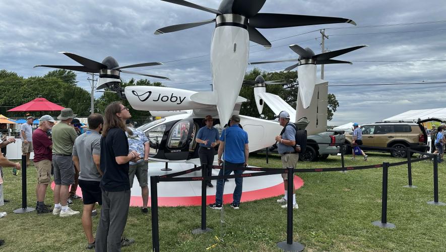 Joby eVTOL aircraft at EAA AirVenture Oshkosh 2025