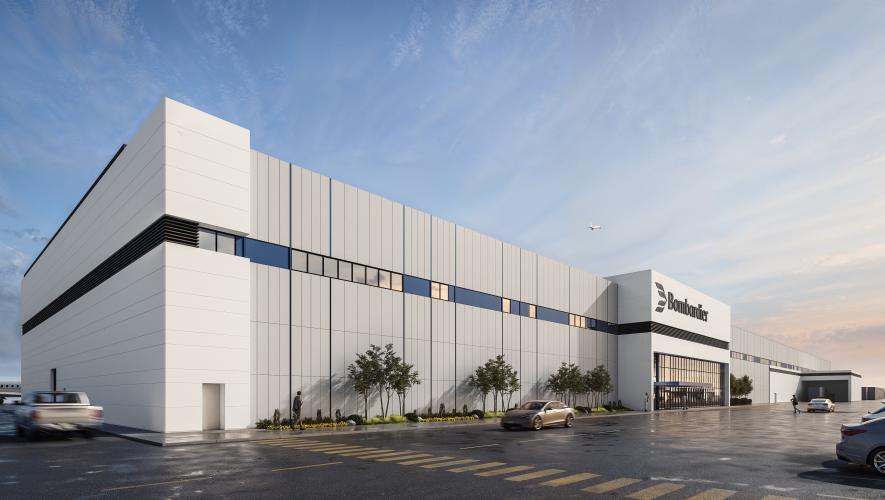 Rendering of Bombardier's planned new manufacturing facility in Montreal.