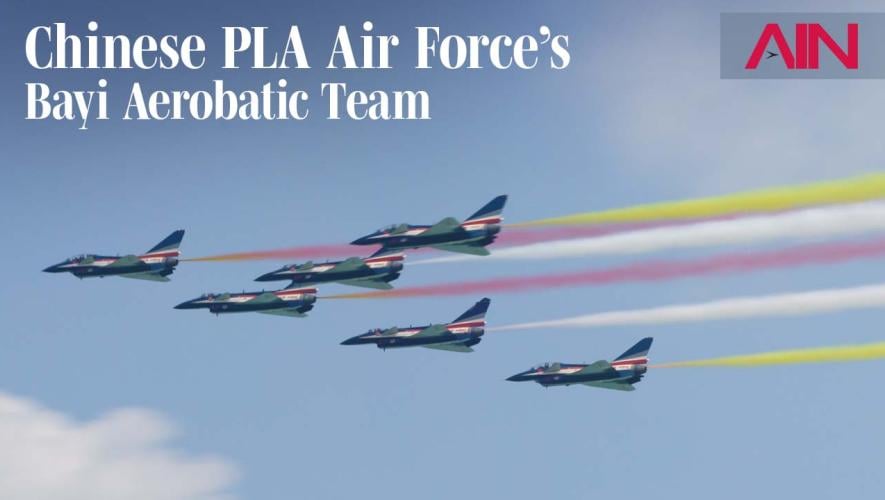Chinese PLA Air Force's Bayi Aerobatic Team at Singapore Airshow