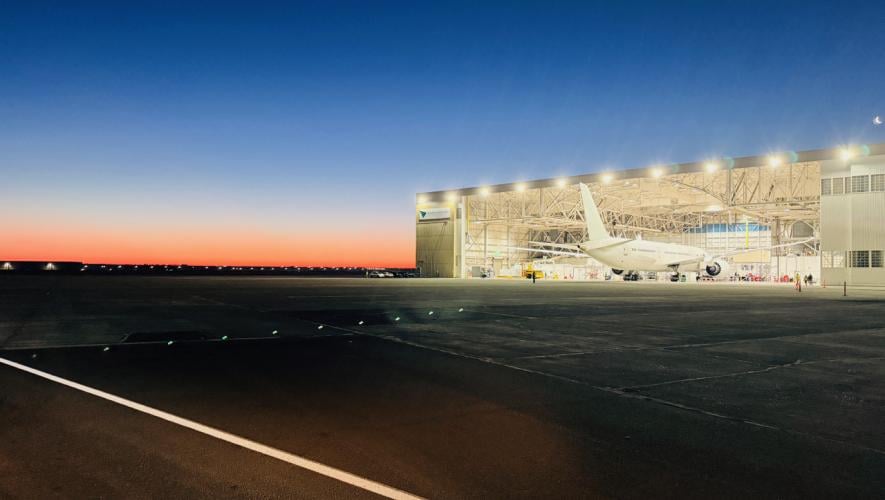 787 in Greenpoint Technologies hangar