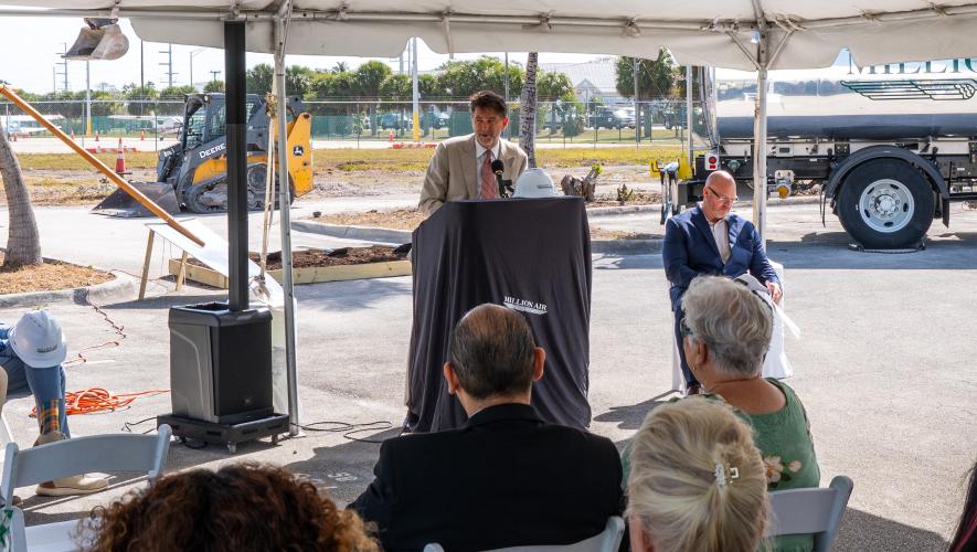 Million Air CEO Roger Woolsey at KMTH groundbreaking