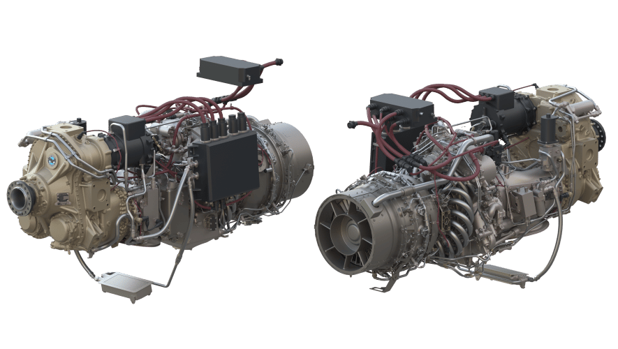 two Pratt & Whitney rotorcraft turbine engines
