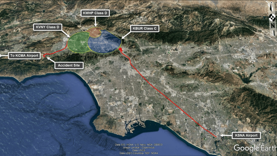 flight path of Sikorsky S76B