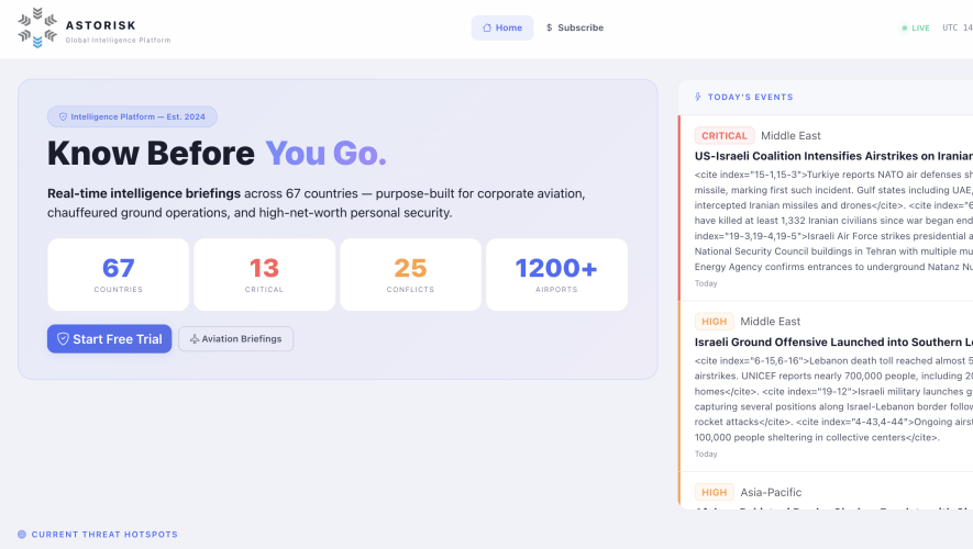 screenshot of the company website