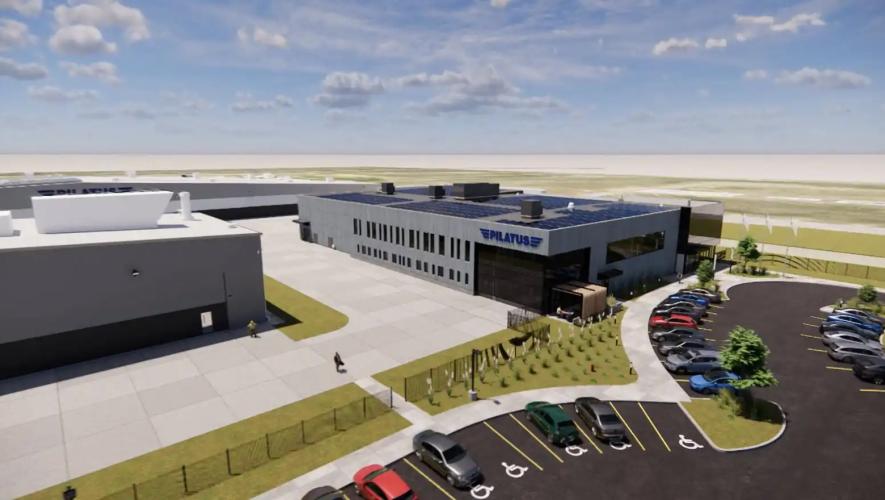 Artist rendering of new Pilatus delivery center