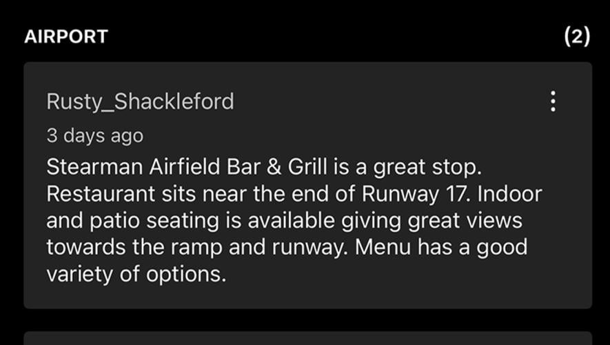 screen shot of Garmin Airport review tool