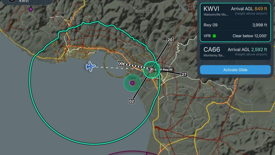 ForeFlight emergency glide mode
