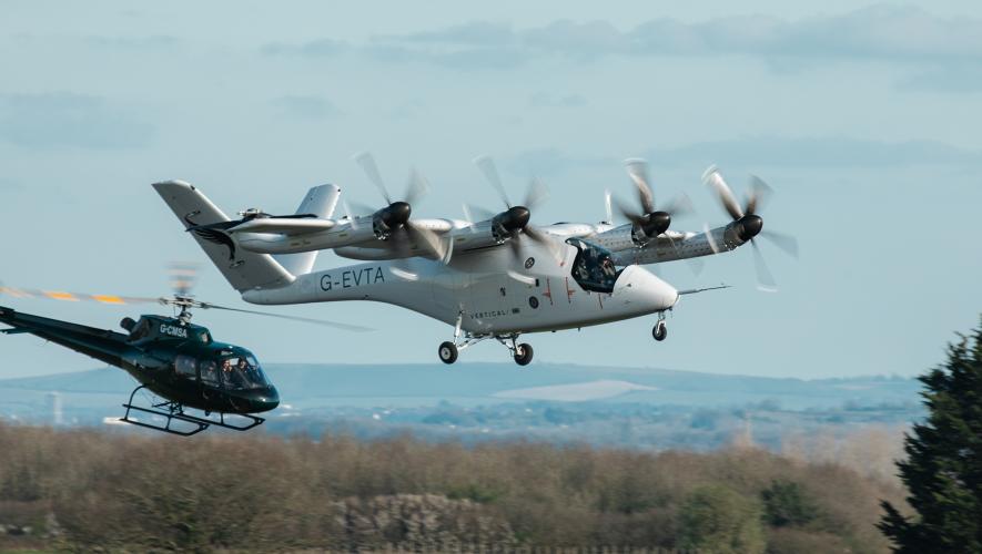 Vertical Aerospace’s Valo eVTOL prototype performs a piloted transition flight at Cotswold Airport