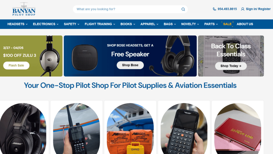 Banyan Pilot Shop's new website