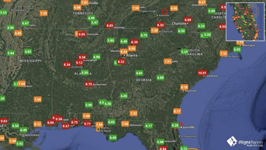 iFlightPlanner March U.S. fuel prices