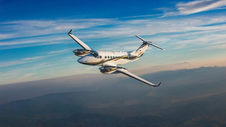 A King Air 360 in flight