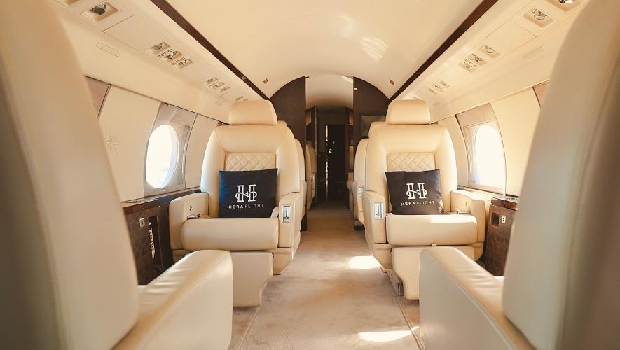 interior of a business jet
