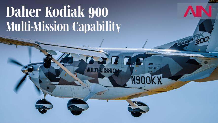 Daher Kodiak 900 with surveillance hardware installed