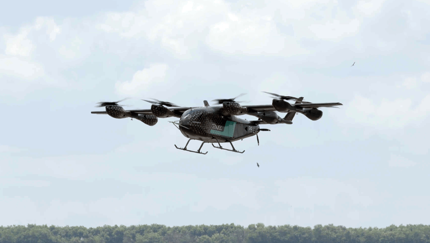 Eve Air Mobility's eVTOL engineering prototype in flight 