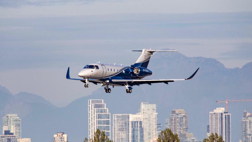 Embraer Praetor 500, C-FASQ arriving in Vancouver, British Columbia (CYVR)