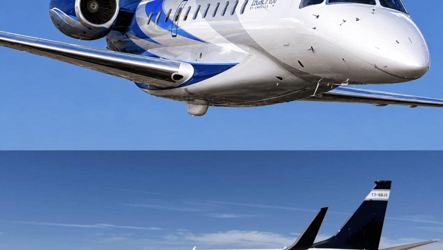 Boeing Business Jet 2 (BBJ2) and Embraer Legacy 650
