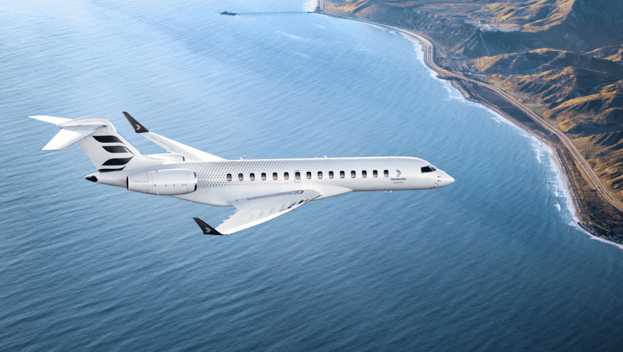 Bombardier Global 8000, photographed at Mojave Air & Space Port and across southern California on April 16-17, 2019, from Wolfe Air AStar 350B and Learjet 25B
