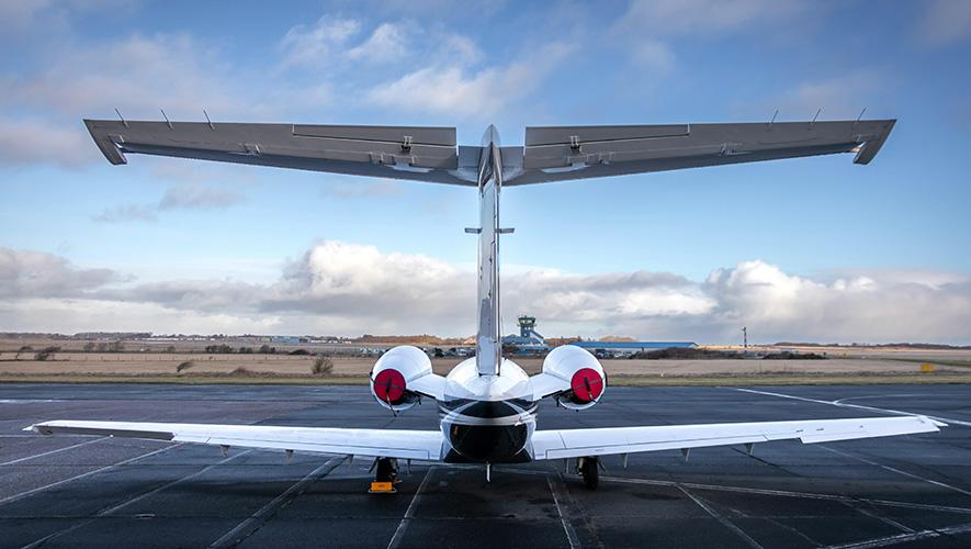 bizjet from the rear