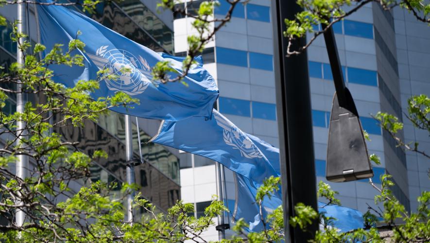 ICAO building with flag 