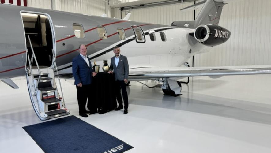 Pilatus PC-24 in hangar