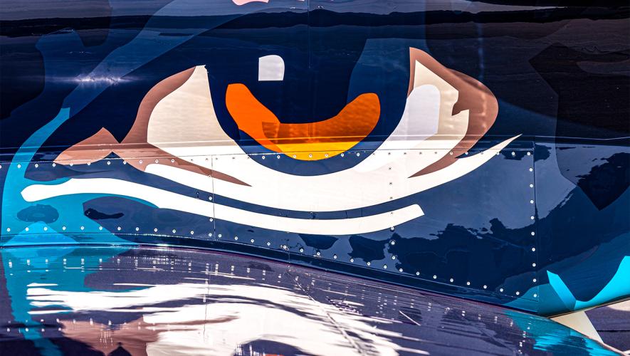 Detail from Duncan Aviation paint scheme