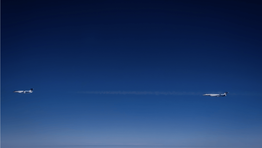 A Gulfstream G800 flew on 100% neat SAF while a modified G700 measured contrail emissions, in an industry-first campaign at altitudes up to 50,000 feet.