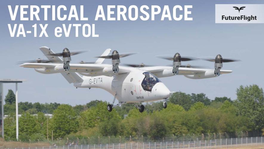 Vertical Aerospace VA-1X eVTOL prototype flying at Farnborough Airshow 2026