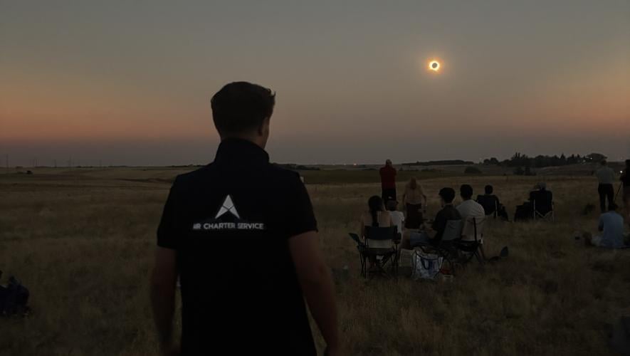 Sunset view of eclipse from Spain