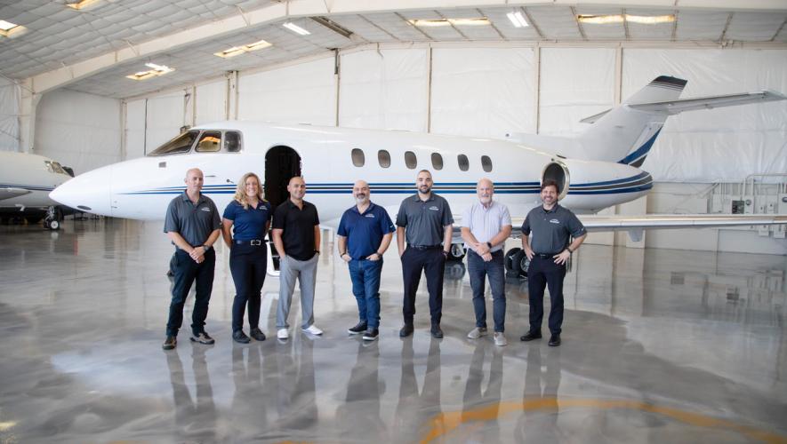 Sea Aviation personnel with a Hawker jet