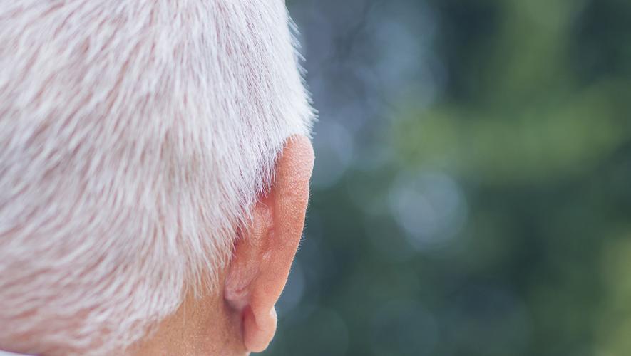 back of head of old man