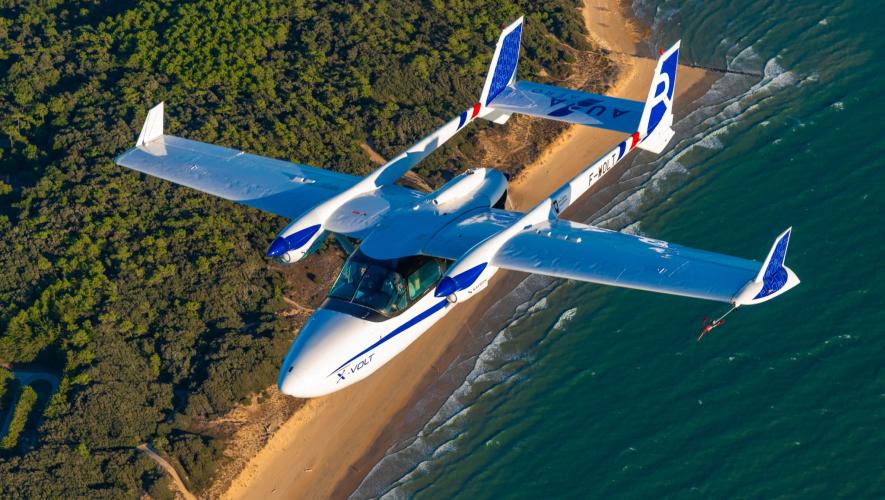 Modified Cessna 337 Skymaster over coast r