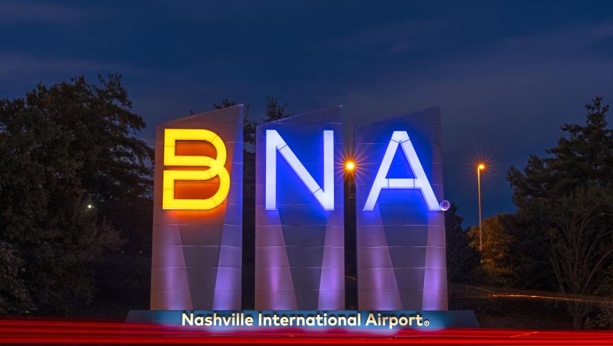 Sign at Nashville International Airport