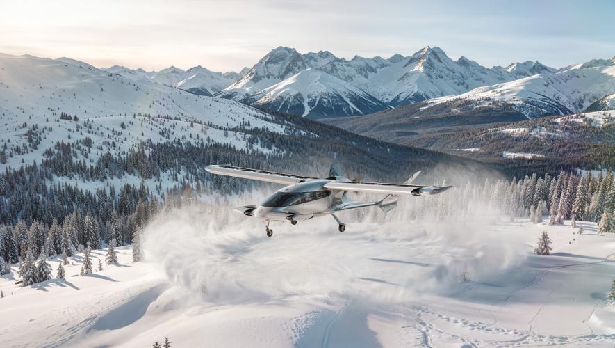 Cavorite X7 hovering over snow