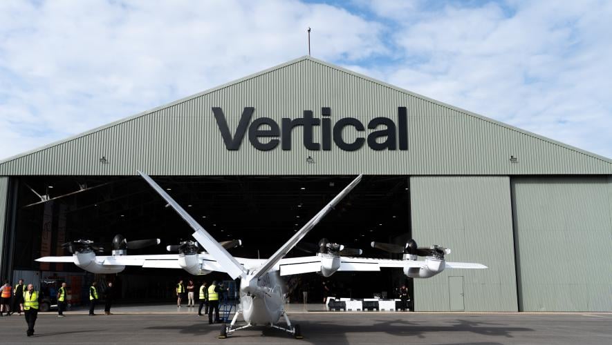 Vertical VX4 prototype being rolled into new hangar 