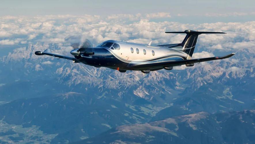 Pilatus PC-12 in flight
