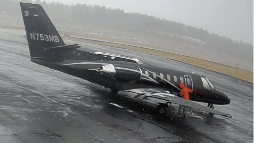A Citation V that slid off the runway in Pagosa Springs in 2024