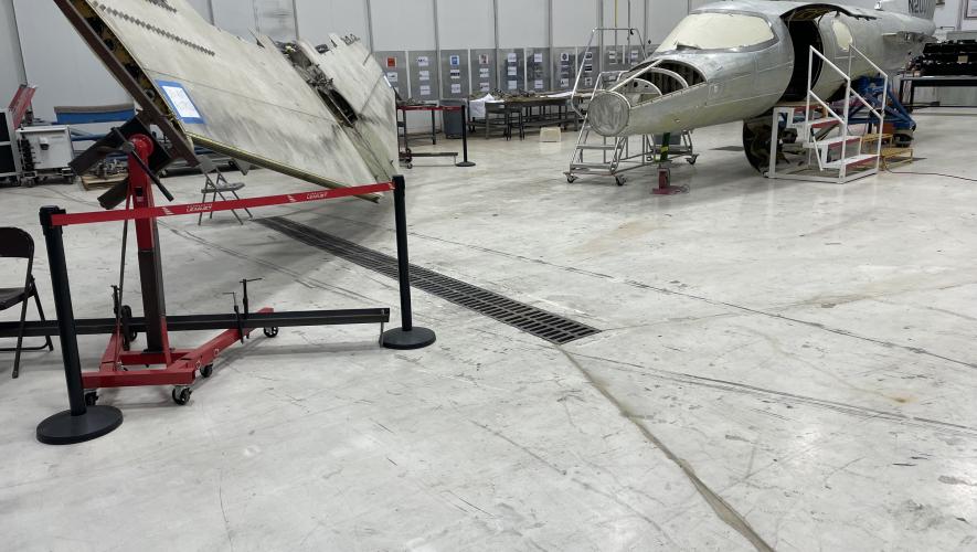 Lear 23-003 Disassembled in hangar