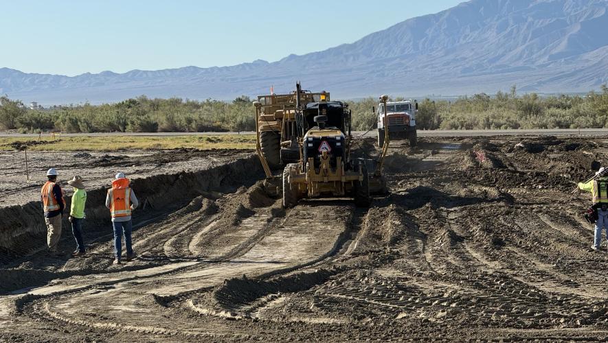 ground being prepared for new Desert Jet ramp