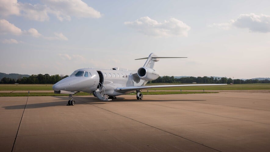 Citation X parked on tarmac 